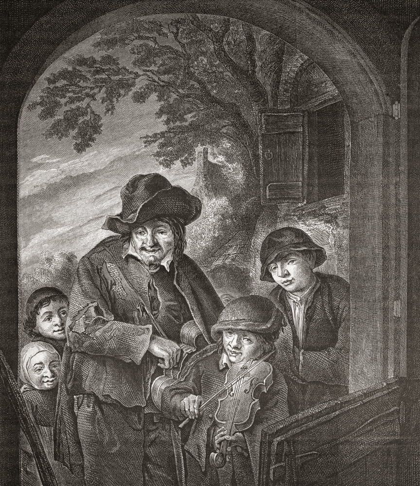 Les Musiciens Ambulants By Adriaen Van Ostade The Buskers From Histoire Des Peintres De Toutes Les coles cole Hollandaise Published 1863 Canvas Art - Ken Welsh Design Pics (26 x 30)