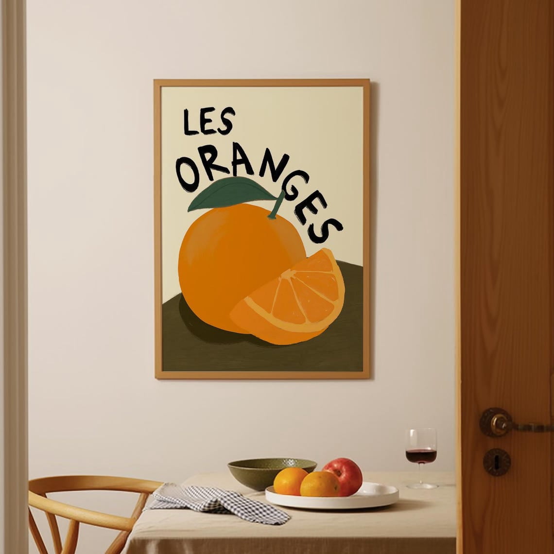 Les Oranges Art Print, Oranges Wall Art, Citrus Wall Art, Mid Century ...
