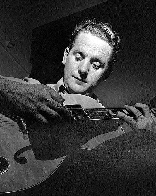 Les Paul New York City Portrait - 24x36 Inch Glossy Laminated Poster - Stunning Detail and Bold Colors