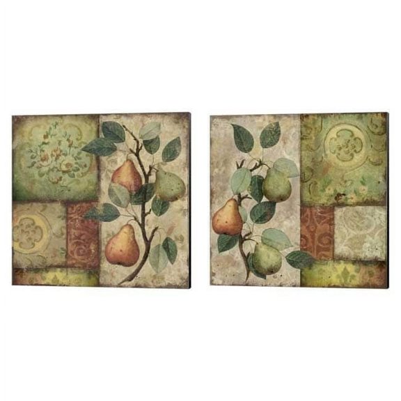 Les Poires by Color Bakery Canvas Art Set of 2 14 inch X 14 inch Each