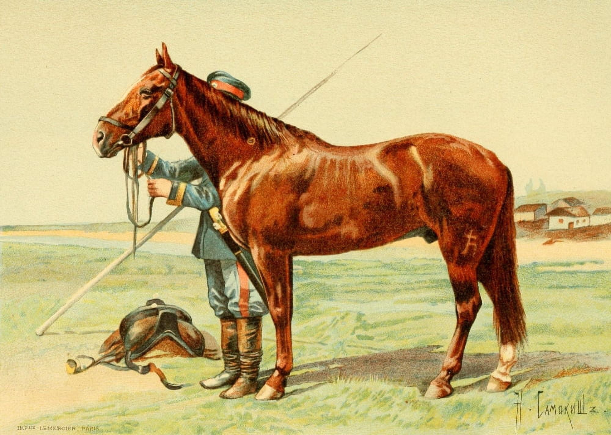 Les Races Chevalines 1894 Roubine Canvas Art - Nikolai S Samokish (24 x 36)