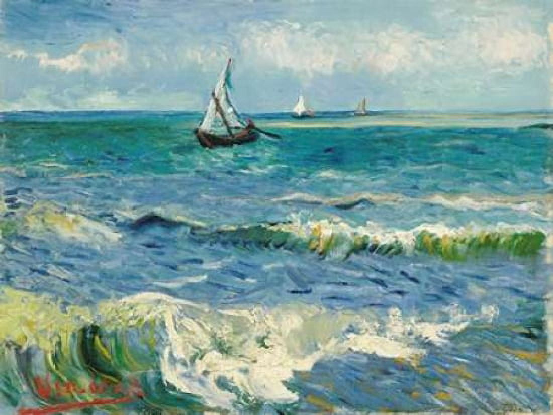 Les Saintes-Maries-de-la-Mer Canvas Art - Vincent Van Gogh (22 x 28)
