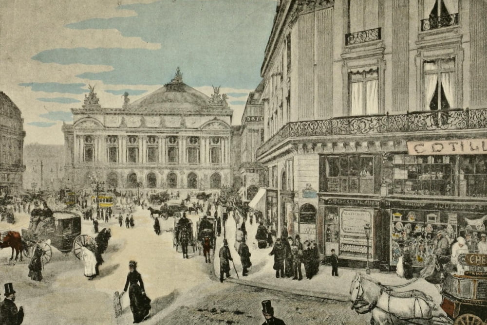 Les Types de Paris 1889 La Place de lOpera Canvas Art - Jean-Franois Raffaelli (18 x 24)