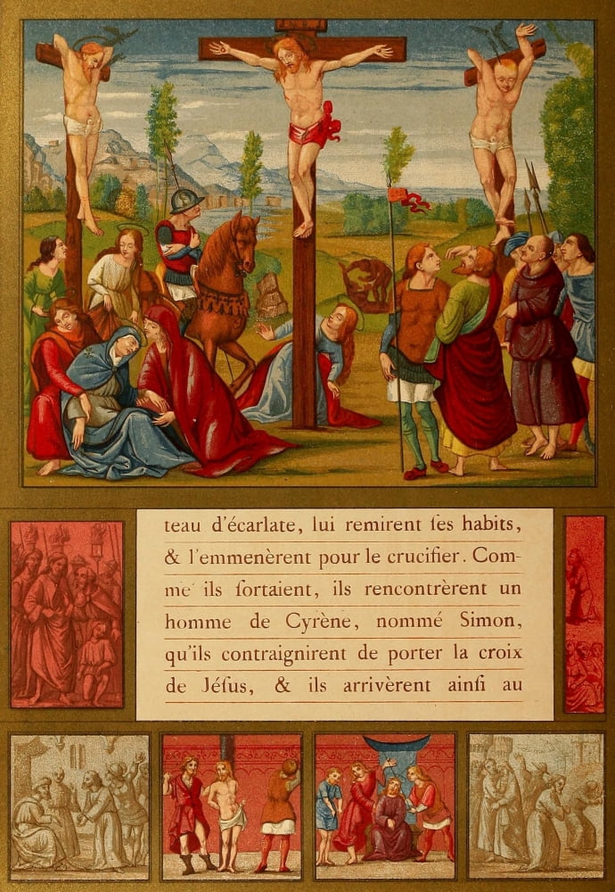 Les evangiles des dimanches et fetes de lannee 1864 Crucifixion (French) Canvas Art - Unknown (24 x 36)