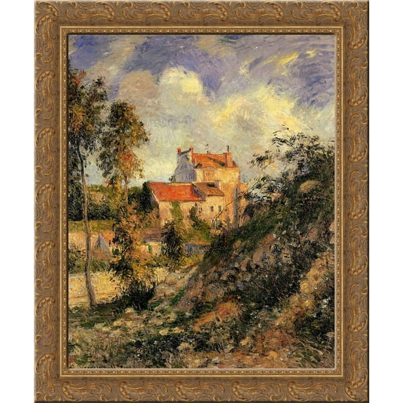 Les mathurins, Pontoise 20x24 Gold Ornate Wood Framed Canvas Art by Pissarro, Camille