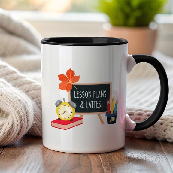 LesS1on Plans and Lattes Mug homeschool planner cH1Ristian mom cup Fall TeaC1her Friend Gift Back to School Coffee Mug homeschooling cup