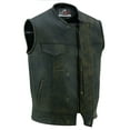thumbnail image 1 of Lesa Collection Leather Men's Distressed Brown ‘Dual Closure’ Motorcycle Leather Vest Size - M, 1 of 12