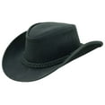 thumbnail image 1 of Lesa Collection Rodeo Leather Outback Hat For Men and Women Shapeable Wide Brim - XL - Black, 1 of 7