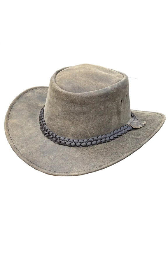 Unisex Gardiner Distressed Leather Cowboy Hat