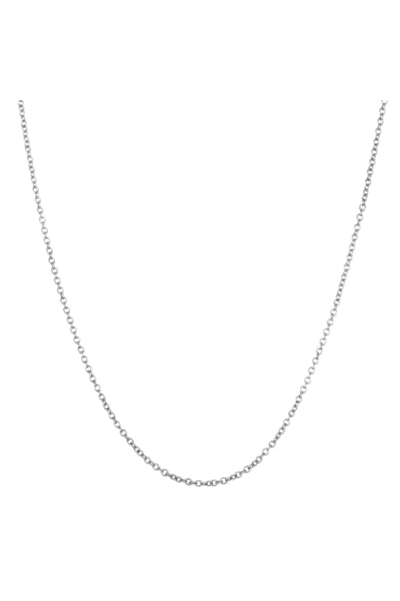 18" Cable Chain Necklace in Rhodium Plated Sterling Silver for Women