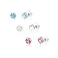thumbnail image 1 of Lesa Michele 3 Pair Cube Stud Earrings in Stainless Steel Made with Swarovski Crytal for Women, 1 of 6