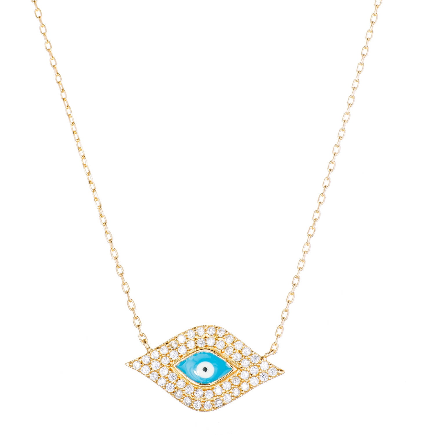 Lesa Michele Cubic Zirconia Sterling Silver and Light Blue Enamel