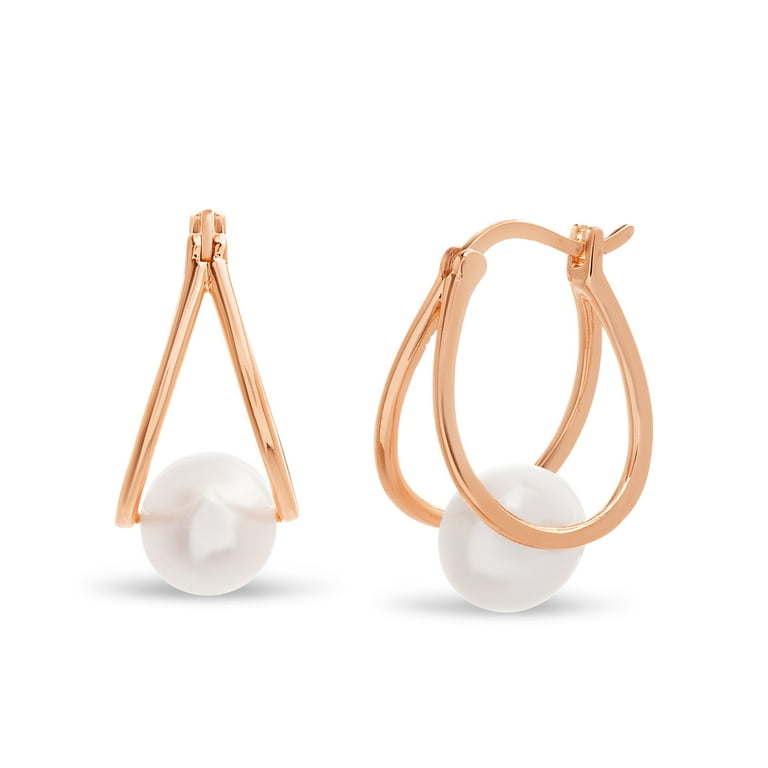 Pearly Split Hoop Earrings Pearly Split Hoop Earrings