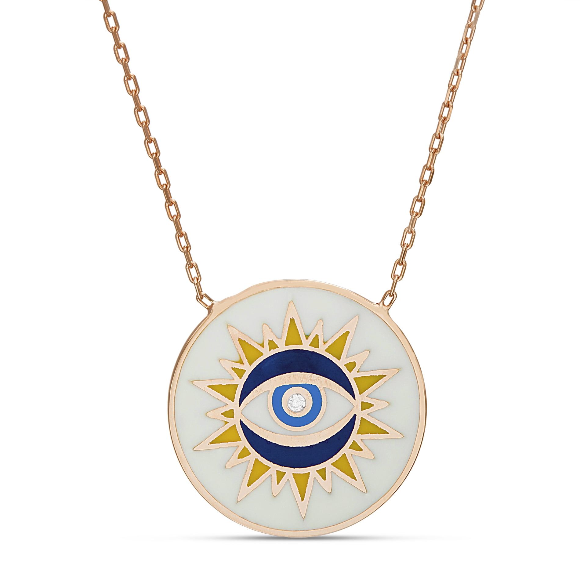Lesa michelle sterling silver deals enamel evil eye necklace