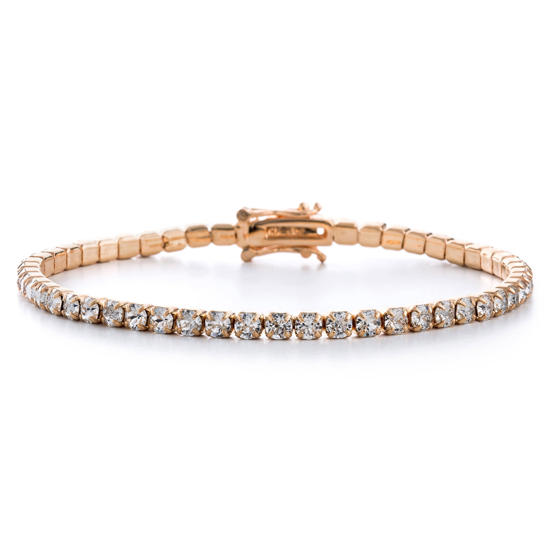 Lesa Michele Tennis Bracelet made with Swarovski Crystal in Rose Gold Plated Brass