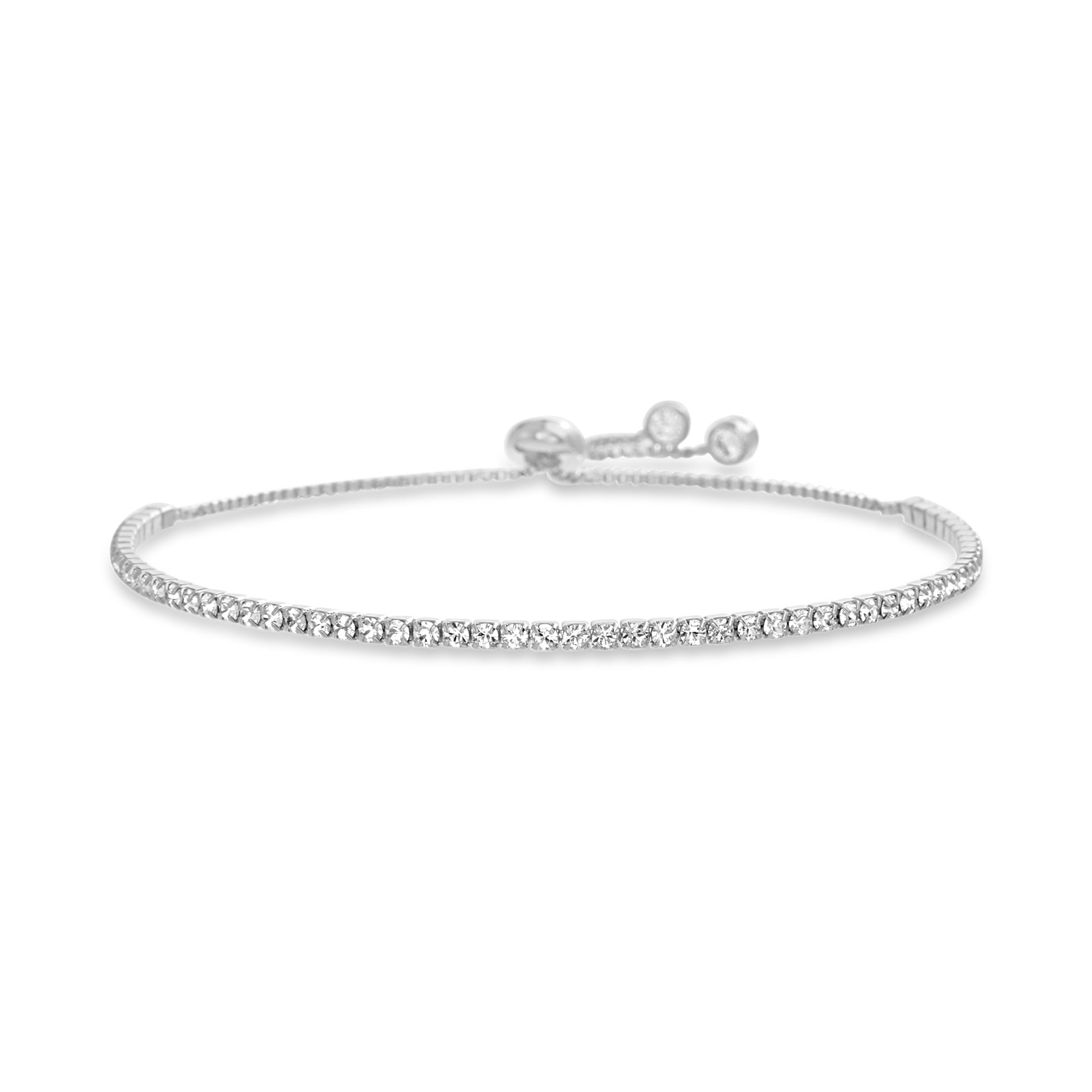 Tiny Corsage Brilliant Cut White Diamond Chain Bracelet in 14K Gold