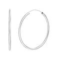 thumbnail image 1 of Lesa Michele Women's Polished 65MM Hoop Earrings in Sterling Silver, 1 of 2