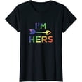 thumbnail image 1 of Lesbian Couple I'm Hers She's Mine Matching LGBT Pride T-Shirt Gift, 1 of 3