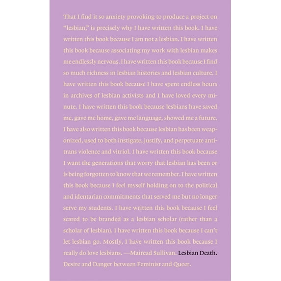 Lesbian Death: Desire and Danger Between Feminist and Queer, (Paperback)