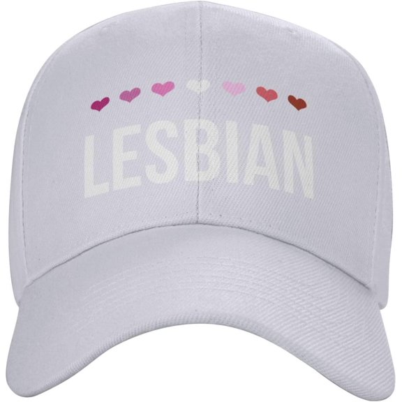 Lesbian Flag LGBT Lesbian Gift Baseball Cap Women Trucker Hat Men Dad Hat Adjustable Snapback Hat Cowboy Hat Black