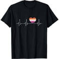 thumbnail image 1 of Lesbian Flag with Heartbeat for Lesbian Pride T-Shirt, 1 of 4