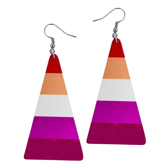 Lesbian Jewelry for Women - Rainbow Pride Earrings - Lesbian Earrings - Pride Earrings - Pride Jewelry (Lesbian - Trigon)