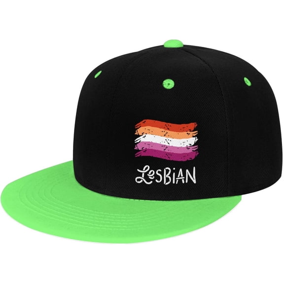Lesbian LGBT Flag Gifts Trucker Hat Baseball Cap Gift Women Men Dad Hat Adjustable Snapback Hat Cowboy Hat White
