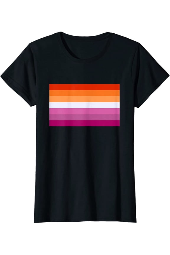 Lesbian Pride Flag Sunset Women LGBTQ+ Gift T-Shirt