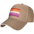 thumbnail image 1 of Lesbian Pride Rainbow LGBT Flag Baseball Cap Men Ponytail Hat Women Dad Hat Sun Hat Adjustable Trucker Hat Black, 1 of 8