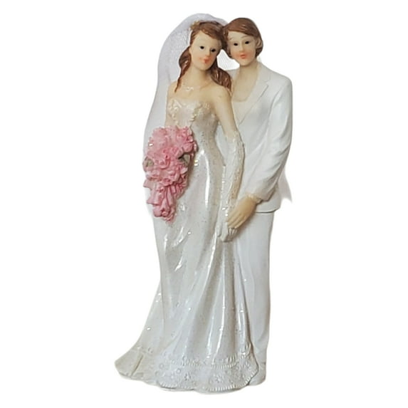 Lesbian Wedding Cake Topper - 6 Inches Tall - Brown Colored Hair (7951br)