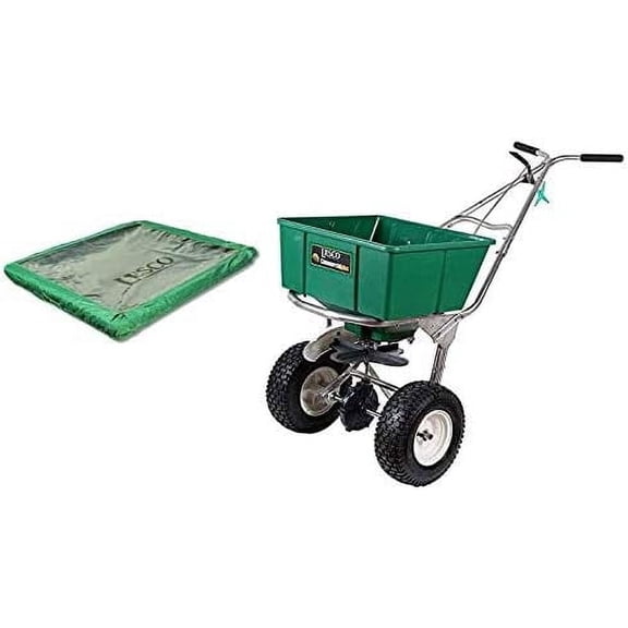 LESCO 101186 High Wheel Walk-Behind Fertilizer Spreader Plus Hopper Cover (Bundle)