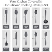 Lesen Get It Right 10-Piece Silicone Essentials Kitchen utensils set - Ladle, Spatula, Flip, Spoon & Spoonula - Non toxic cooking utensils for Nonstick Cookware, Cooking and Baking - Charcoal