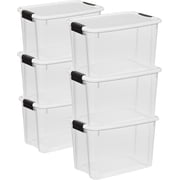 Lesen Ultra Latch Box with Lids for Home and Office, 30 Quart, 6-Pack | Heavy-Duty and Stackable Plastic Containers with Latches for Closet, Cabinet, Bedroom, Bathroom and Dorm Room Organization