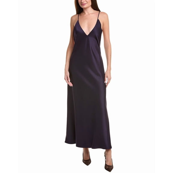 Leset womens Barb Backless Midi Dress, m, Purple