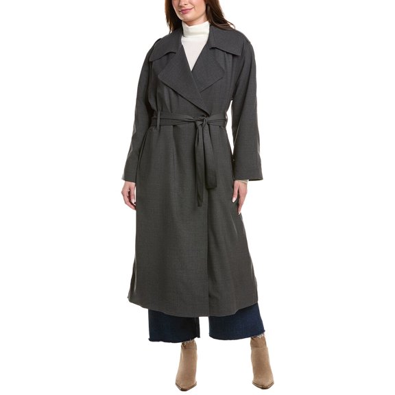 Leset womens Jane Wool-Blend Trench Coat, m, Grey