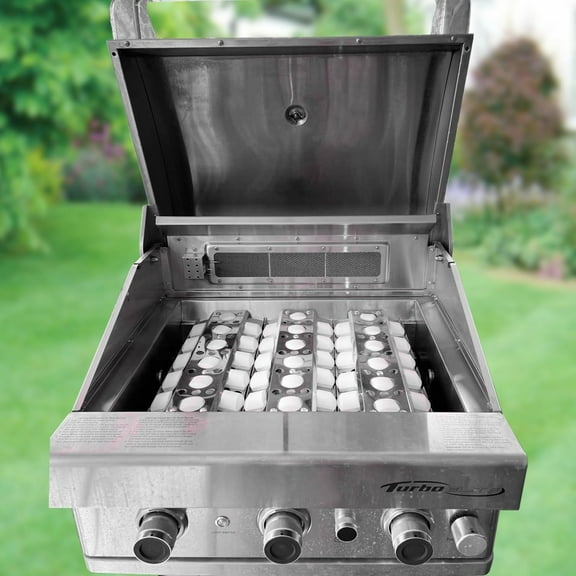 Leship Parts for BBQ Galore Turbo STS, Elite, Capt'n, Classic and  Gas Grills, Fit for 720-0057, CG3CKW, CG3TCN Grills, Stainless Steel Locked-in Briquette Trays (16 1/2" x 6 1/2")(4-Pcs)