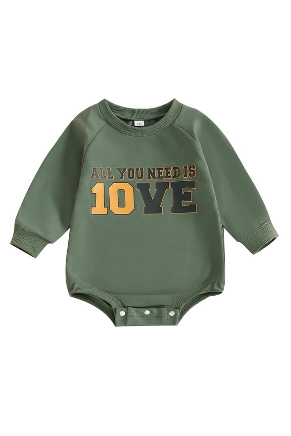 Baby Boys Sweatshirt Romper 3M 6M 9M 12M 18M 24M Letter Print Long Sleeve Crew Neck Adorable Fall Jumpsuits Newborn Infant Clothing