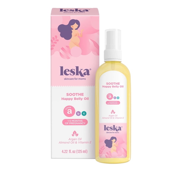 Leska Maternity Stretch Mark Moisturizing Oil – Stage A Soothe Belly Oil for Pregnancy Months 1–5, Part of 3-Stage Pregnancy Skin Care System, 4.22 oz