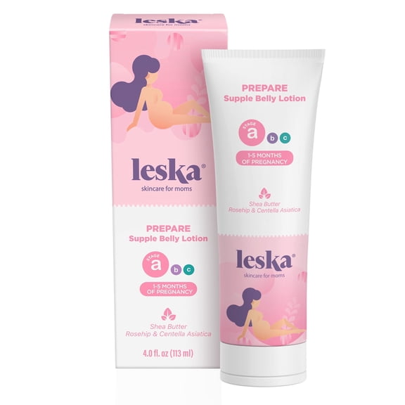 Leska Maternity Hydrating Lotion | STAGE A: PREPARE Supple Belly Lotion (Pregnancy Months 1-5) | Part of a Complete 3 Stage Pregnancy Skin Care System | New Mom Gifts (4oz)