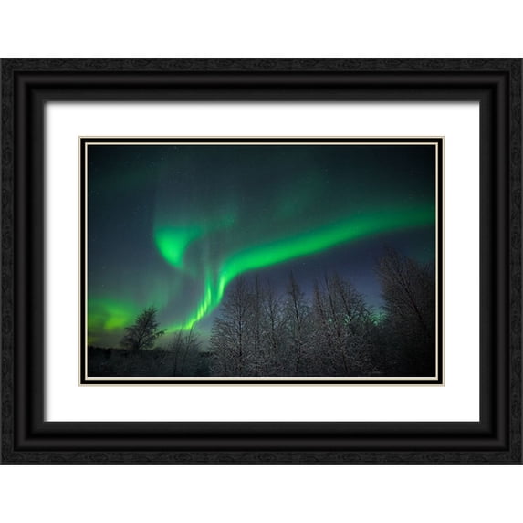 Leske, Mike 18x13 Black Ornate Wood Framed with Double Matting Museum Art Print Titled - Aurora Split
