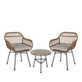 thumbnail image 1 of Lesley Outdoor Faux Wicker 2 Seater Chat Set with Tempered Glass Table, 1 of 8