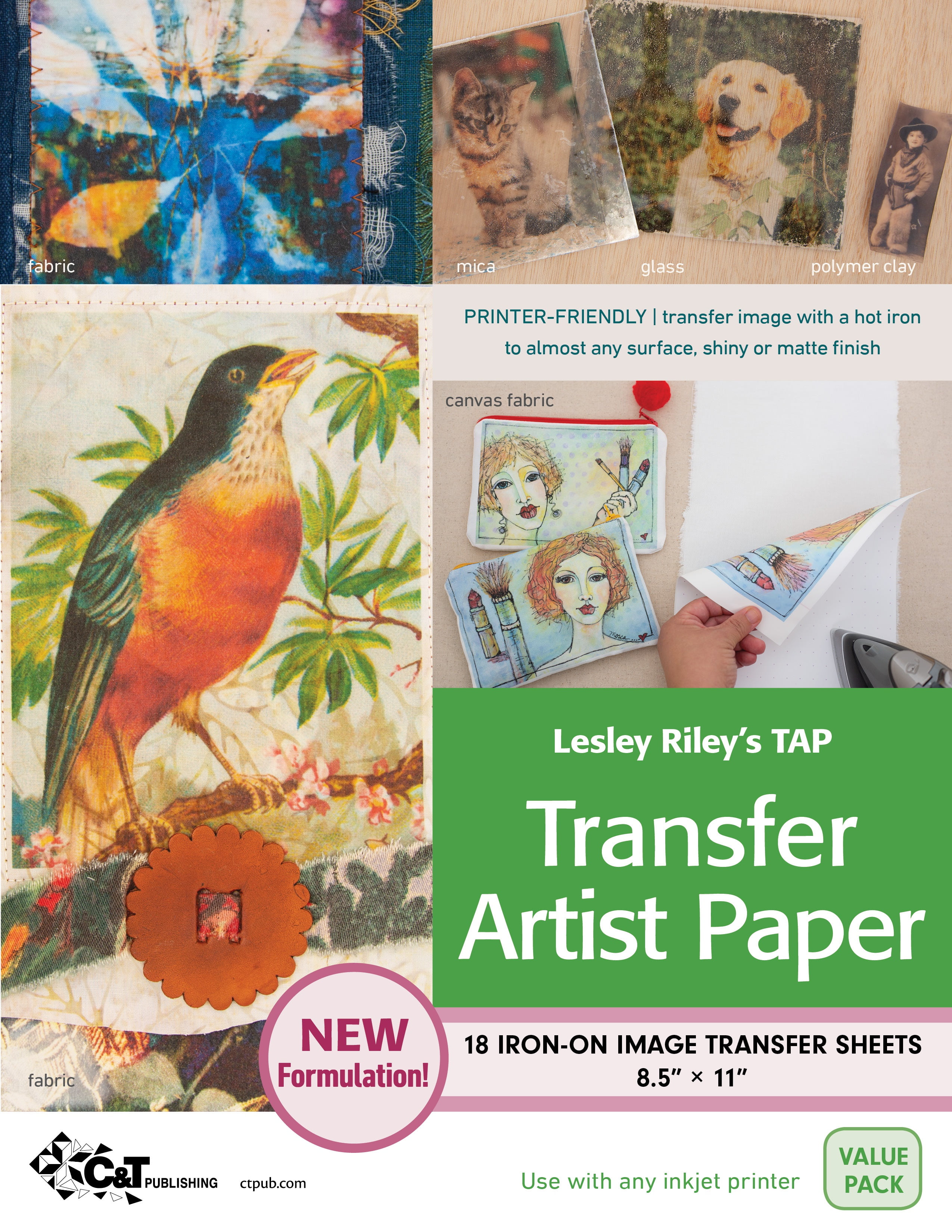 Lesley Riley's Tap Transfer Artist Paper 18-Sheet Pack: 18 Iron-On Image Transfer Sheets 8.5 X 11 (Other)