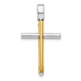 thumbnail image 1 of Leslie 14k Two Tone Gold Polished Cross Pendant, 1 of 4