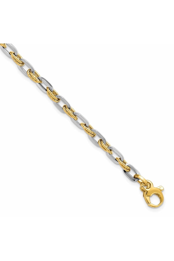 Leslie 14k Two Tone Gold Polished D.C Bracelet