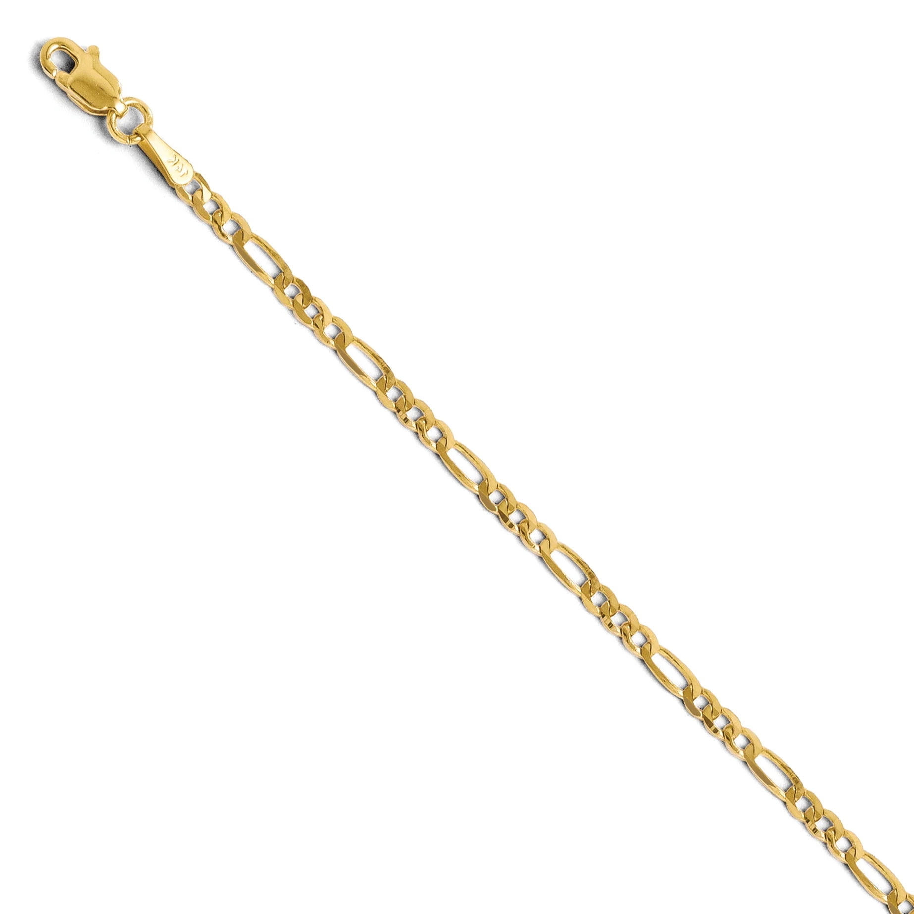 Figaro anklet 14k yellow gold deals