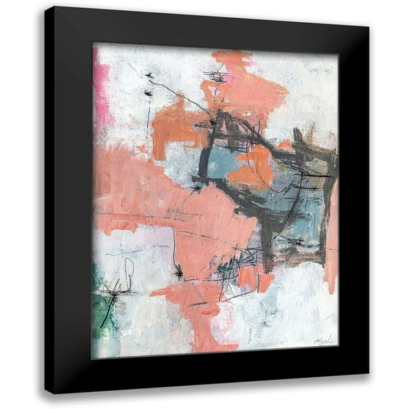Leslie, Carole 12x14 Black Modern Framed Museum Art Print Titled - Thinking Of Saturday