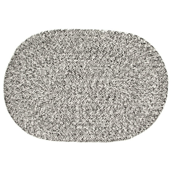 Leslie Country Black & White Area Rug Oval 2' x 6' Oval