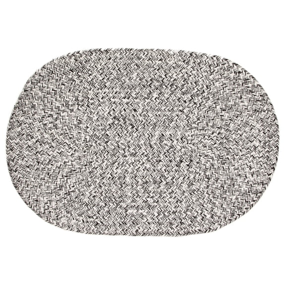 Leslie Country Black & White Area Rug Oval 4' x 6' Oval