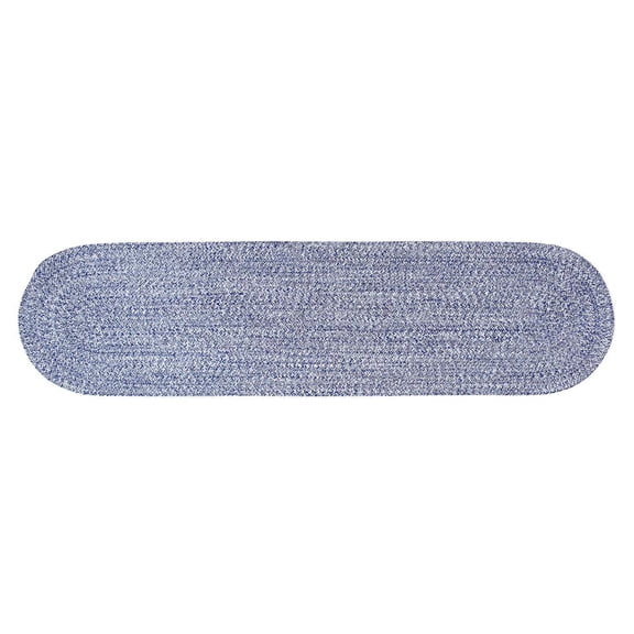 Leslie Country Blue & White Area Rug Oval 8"x 28" Oval