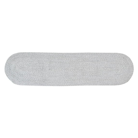 Leslie Country Light Gray & White Area Rug Oval 8"x 28" Oval